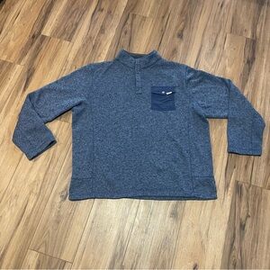 Woolrich Men's XL Steel Blue Sweater Pullover Botton Up